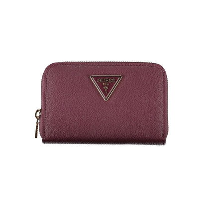 Elegante cartera morada multicompartimentos