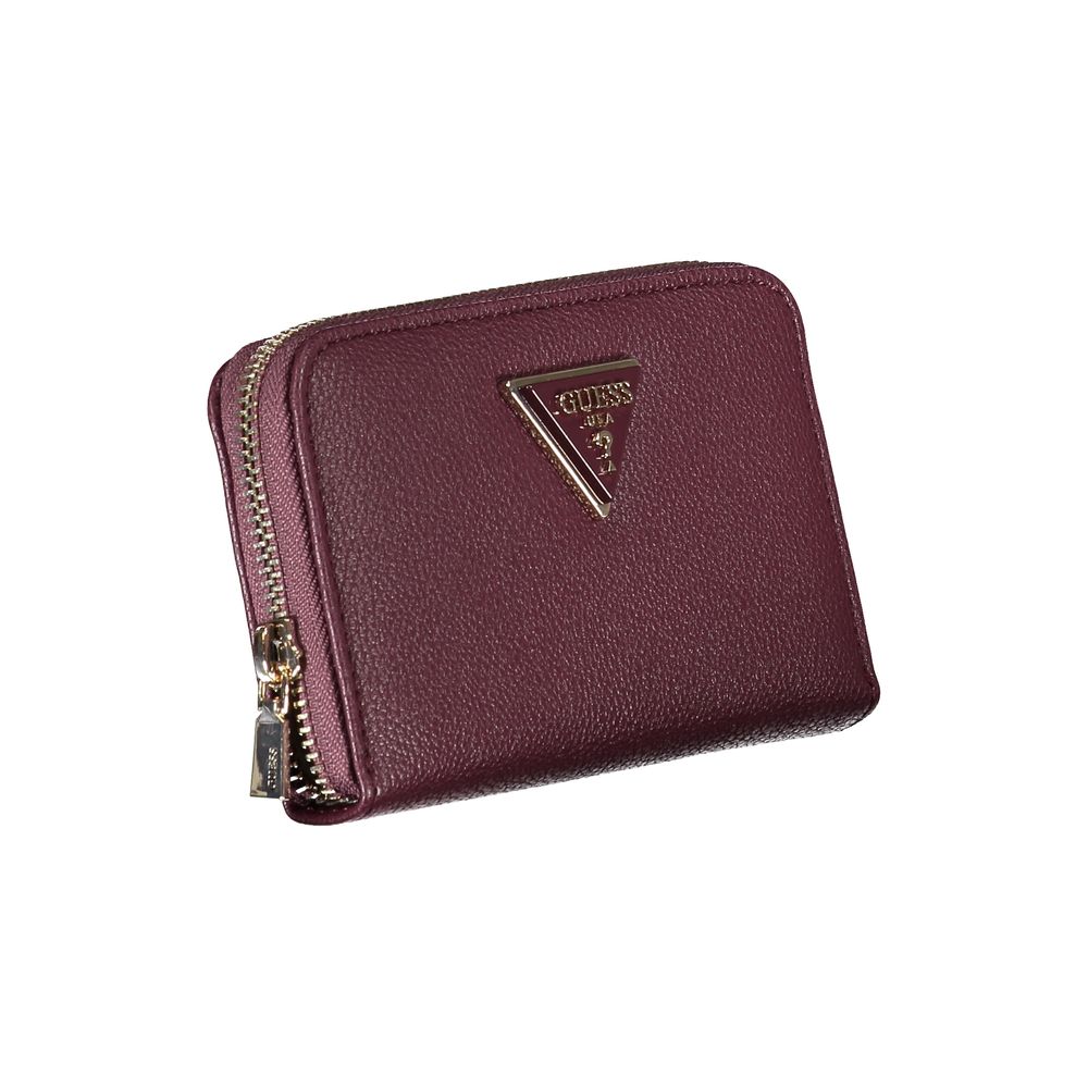 Elegante cartera morada multicompartimentos