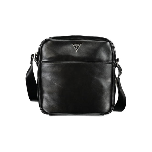 Elegante bolso de hombro negro con amplio espacio de almacenamiento