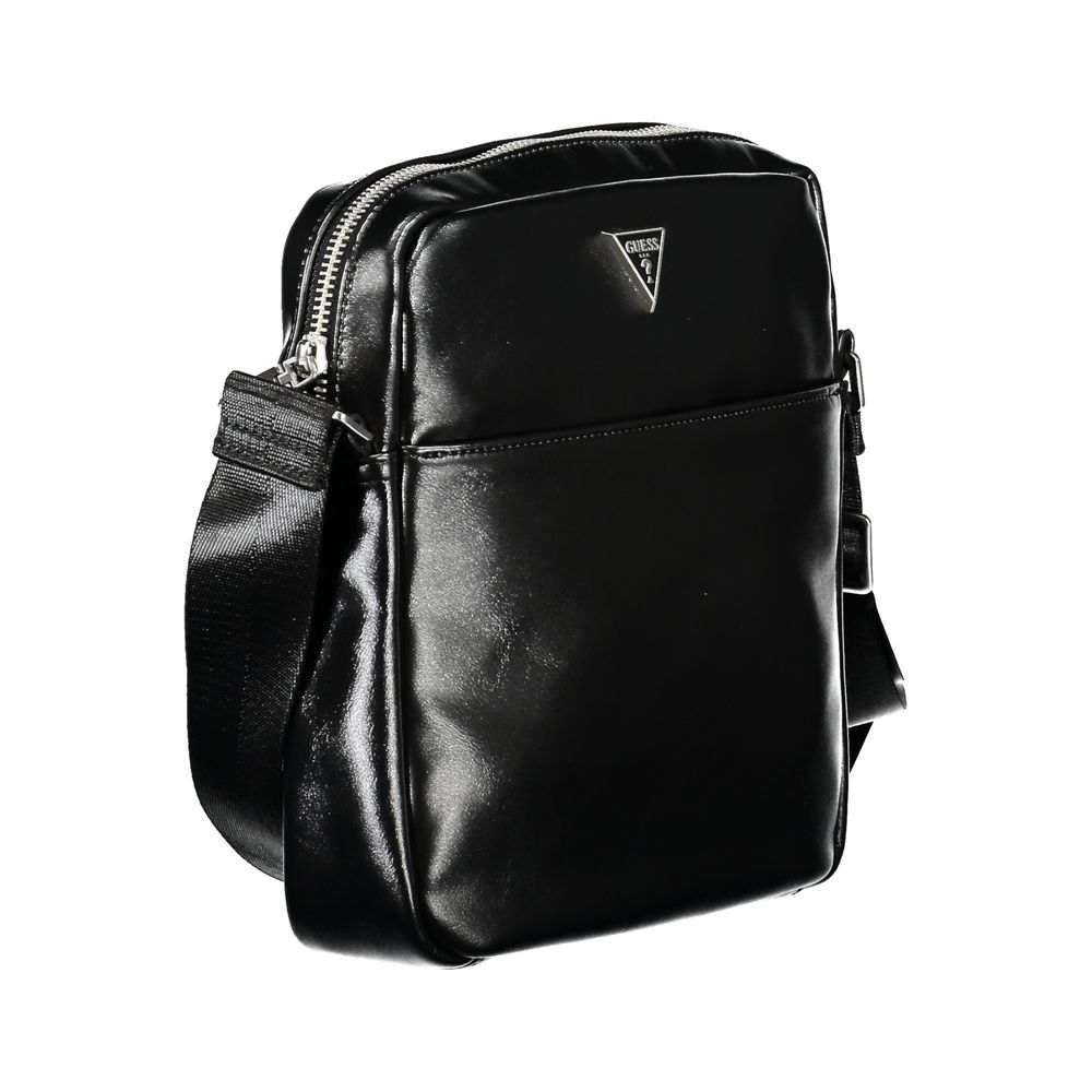 Elegante bolso de hombro negro con amplio espacio de almacenamiento