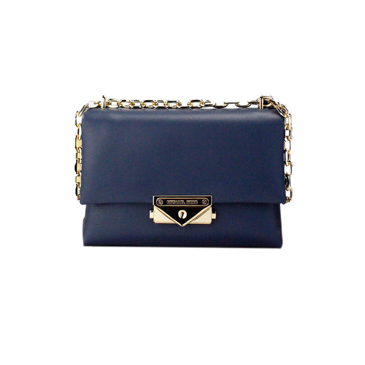 Cece Small Navy Vegan Leather Convertible Flap Crossbody Bag