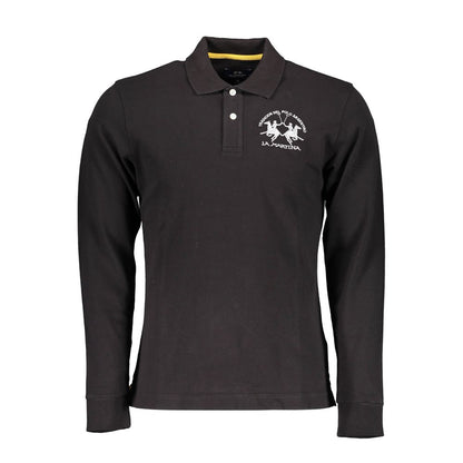 Elegant Long Sleeved Black Polo for Men