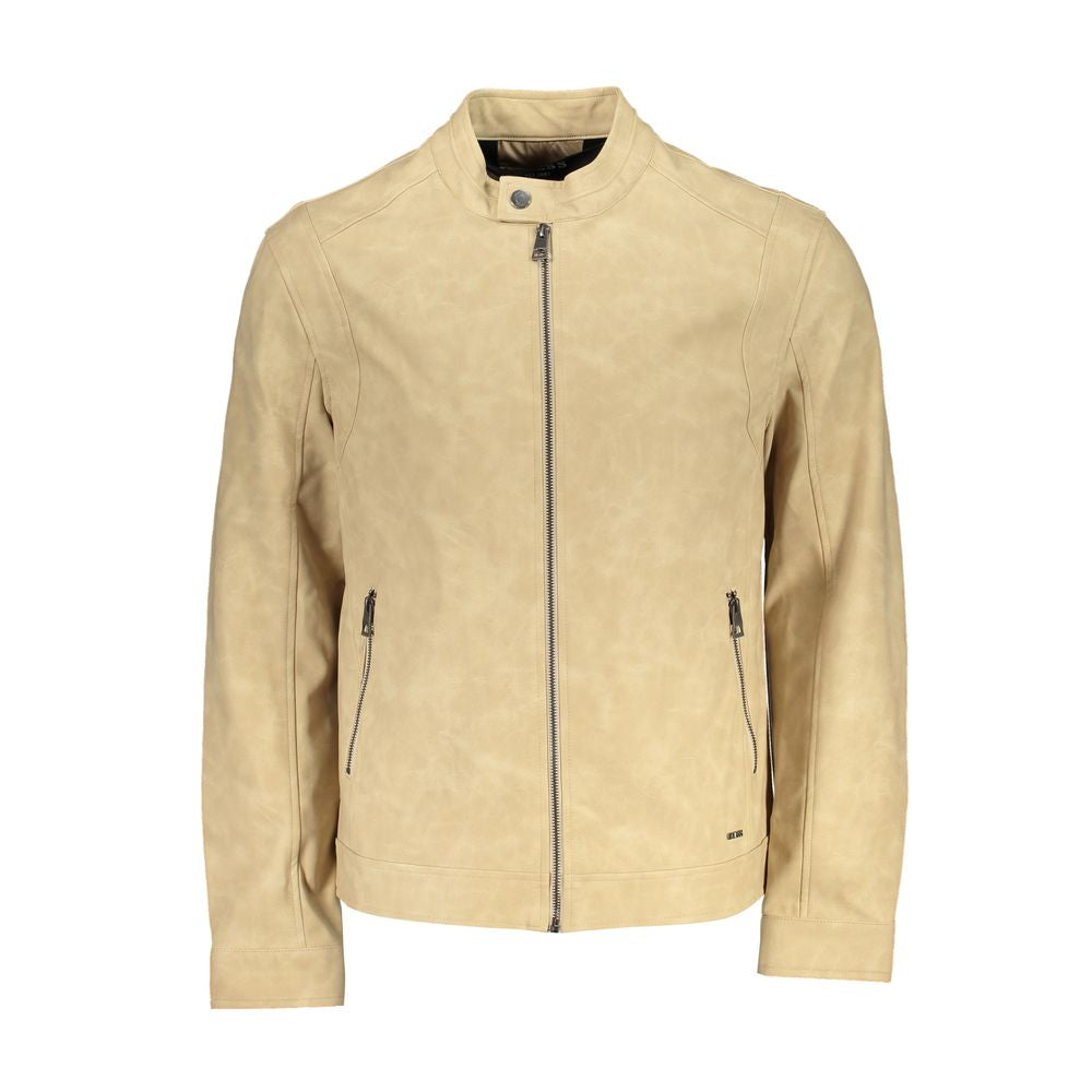 Elegante chaqueta deportiva beige de manga larga