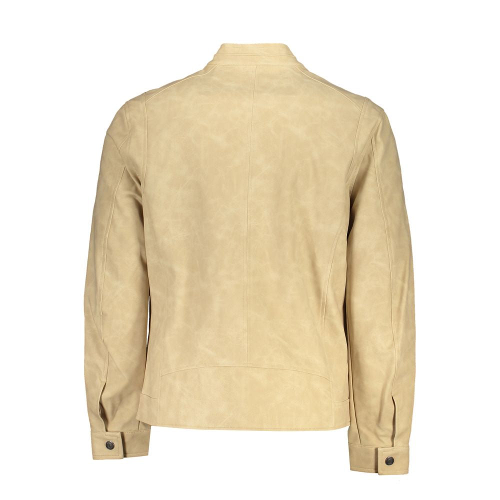 Elegante chaqueta deportiva beige de manga larga