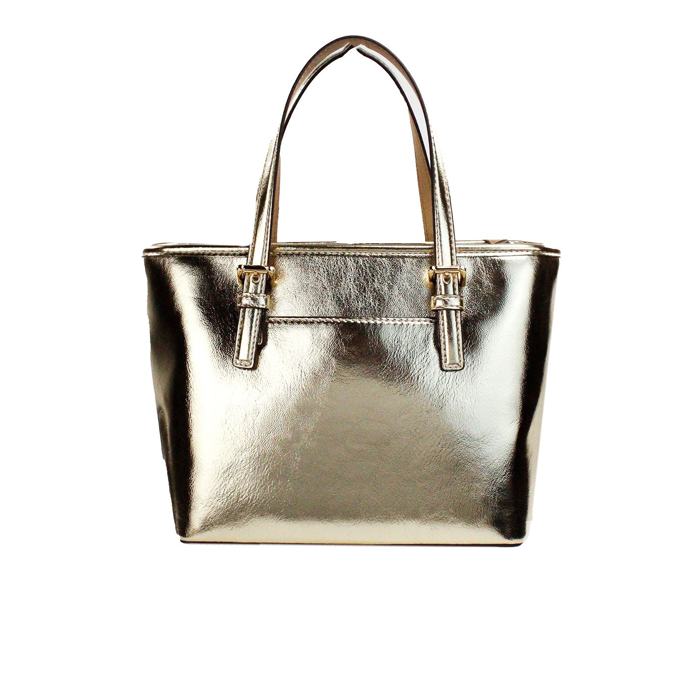 Jet Set lichtgoud metallic XS Carryall draagtas met ritssluiting aan de bovenkant