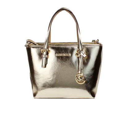 Jet Set lichtgoud metallic XS Carryall draagtas met ritssluiting aan de bovenkant