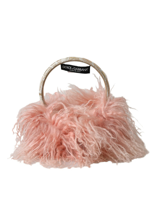 Roze Shearling Bont Winter Warmer Hoofdband Oorwarmers