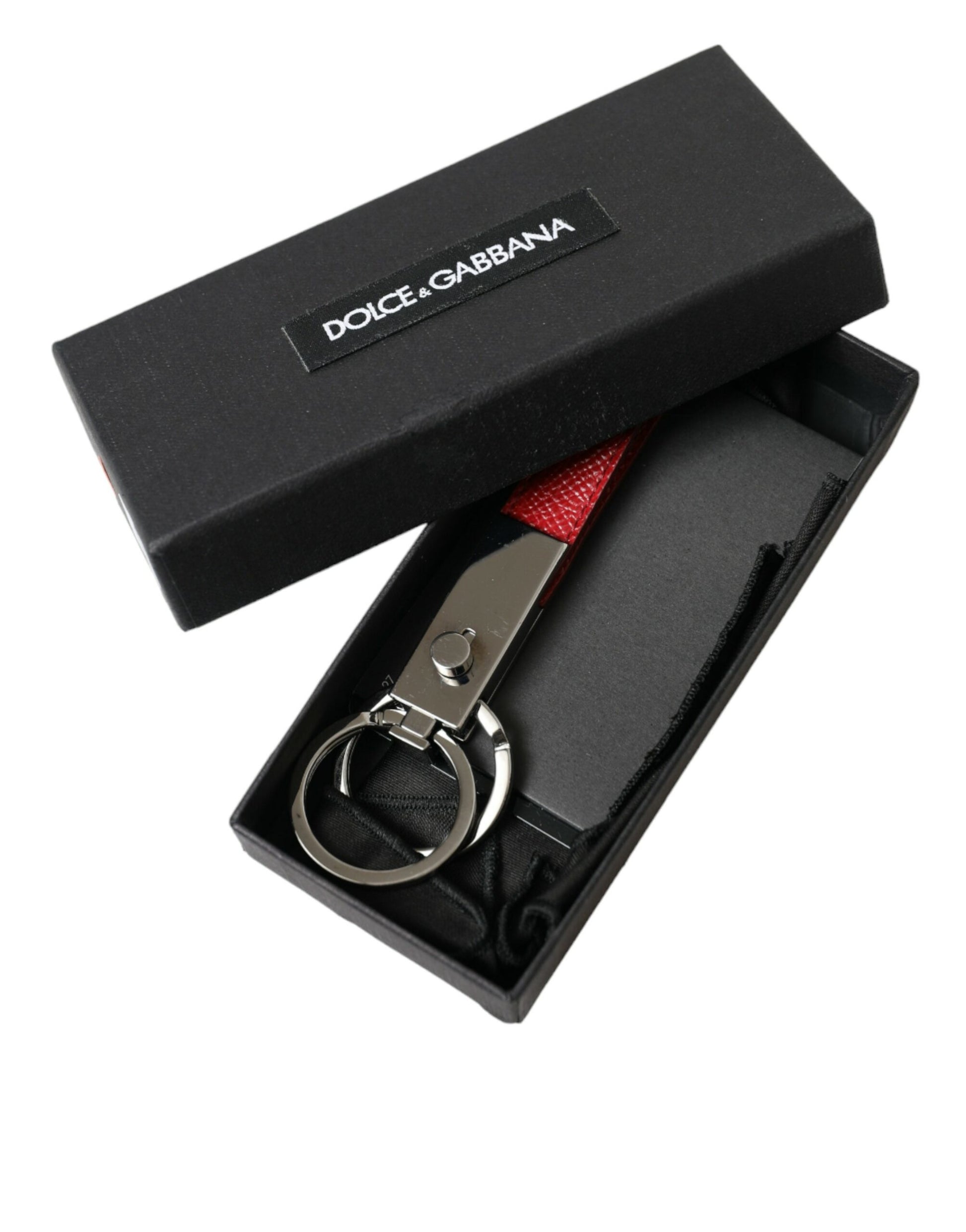 Elegant Red Leather Trifold Key Holder Case