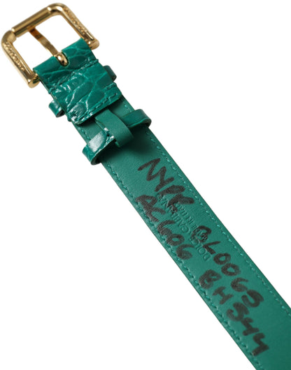 Elegant Green Leather Neck Band