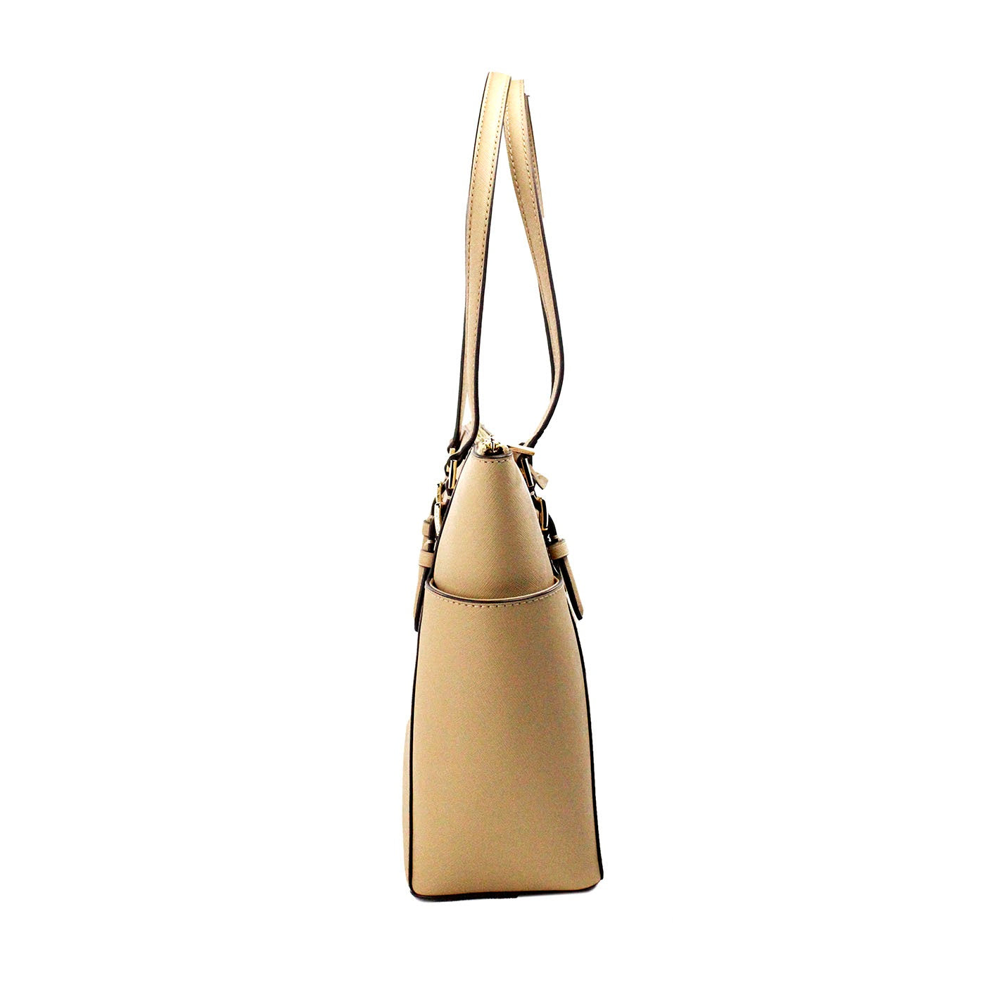 Bolso tote grande de cuero con cremallera superior en color camel de Charlotte