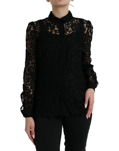 Blusa elegante de encaje floral