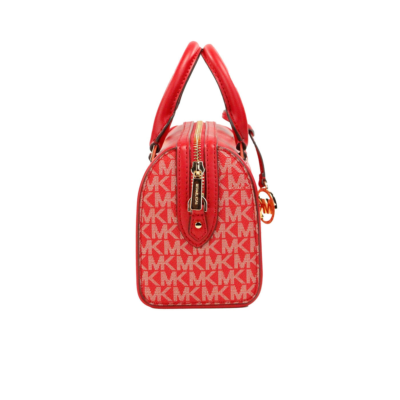 Bolso cruzado de lona de PVC con firma Travel XS, color rojo brillante