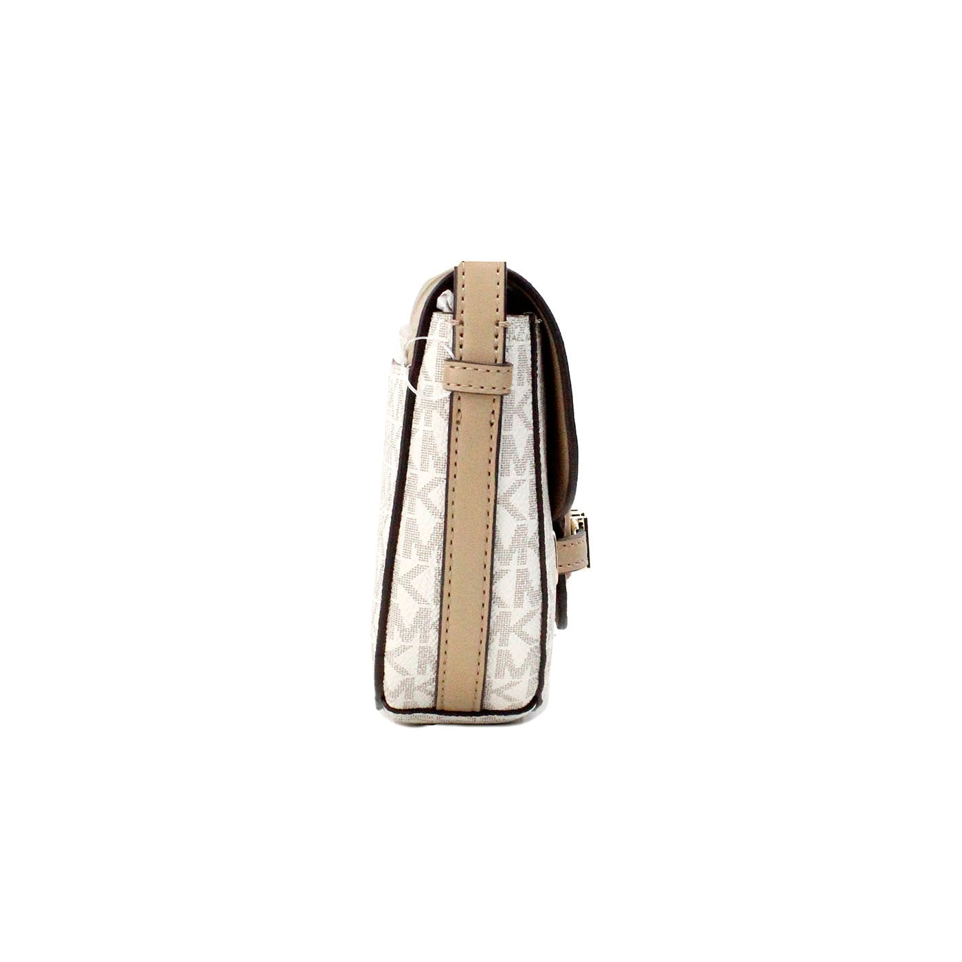 Bandolera Reed pequeña en color camel Signature con solapa de PVC