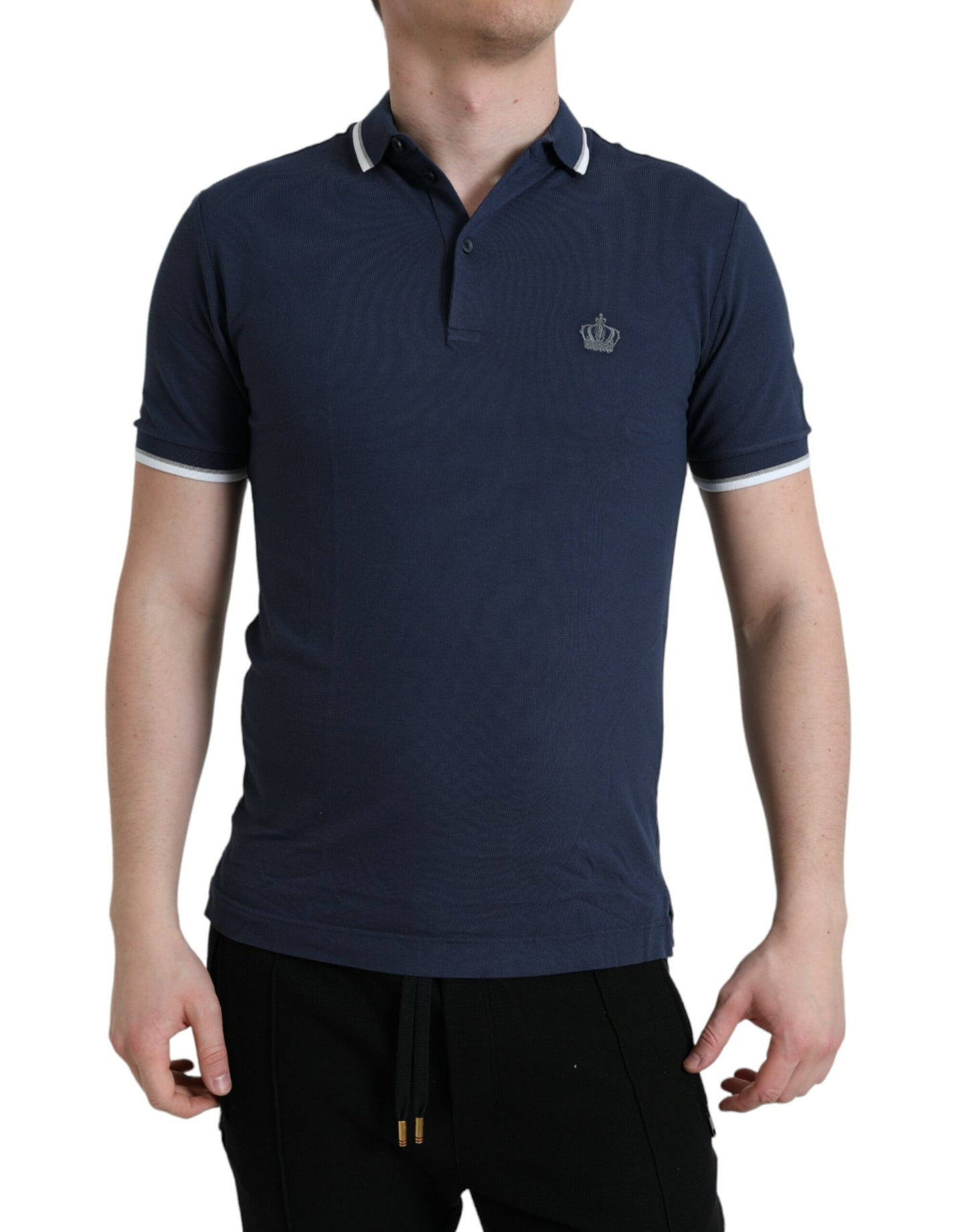 Camiseta polo con bordado de corona elegante