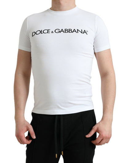 Camiseta elegante con cuello redondo y logo blanco