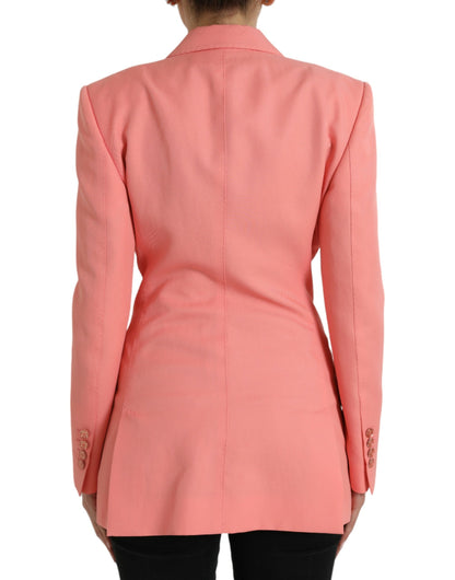 Blazer rosa elegante con solapa de pico