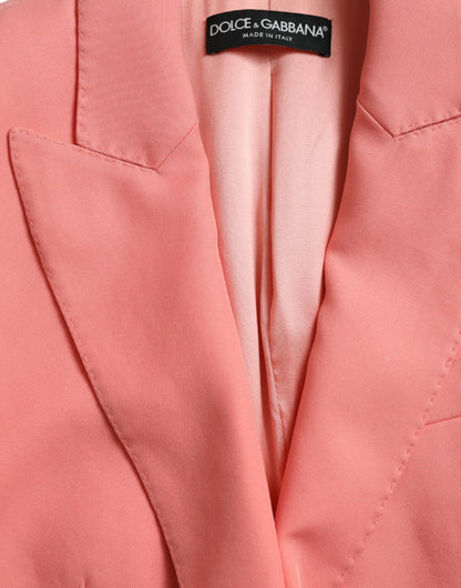 Blazer rosa elegante con solapa de pico