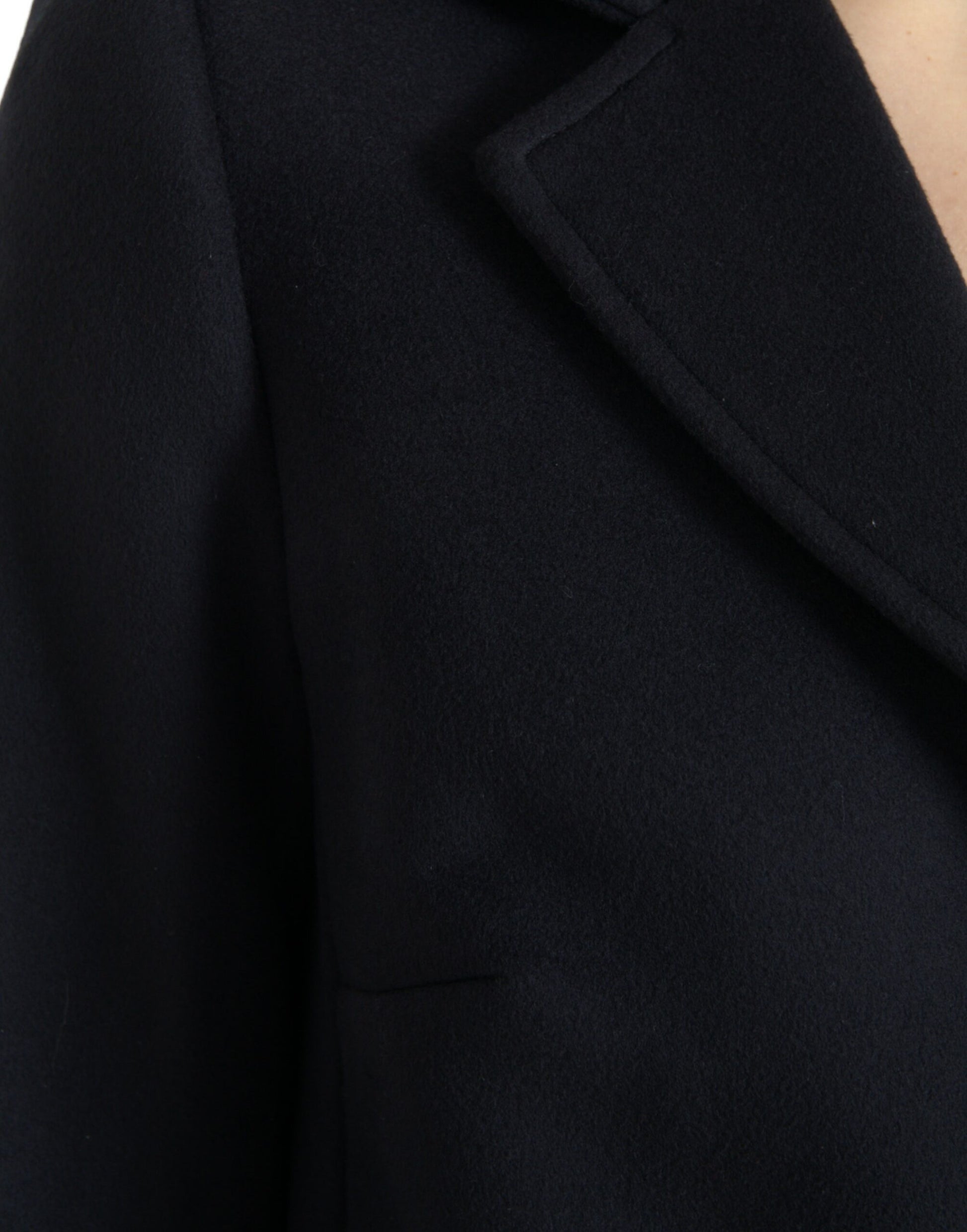 Elegant Virgin Wool Blend Black Blazer