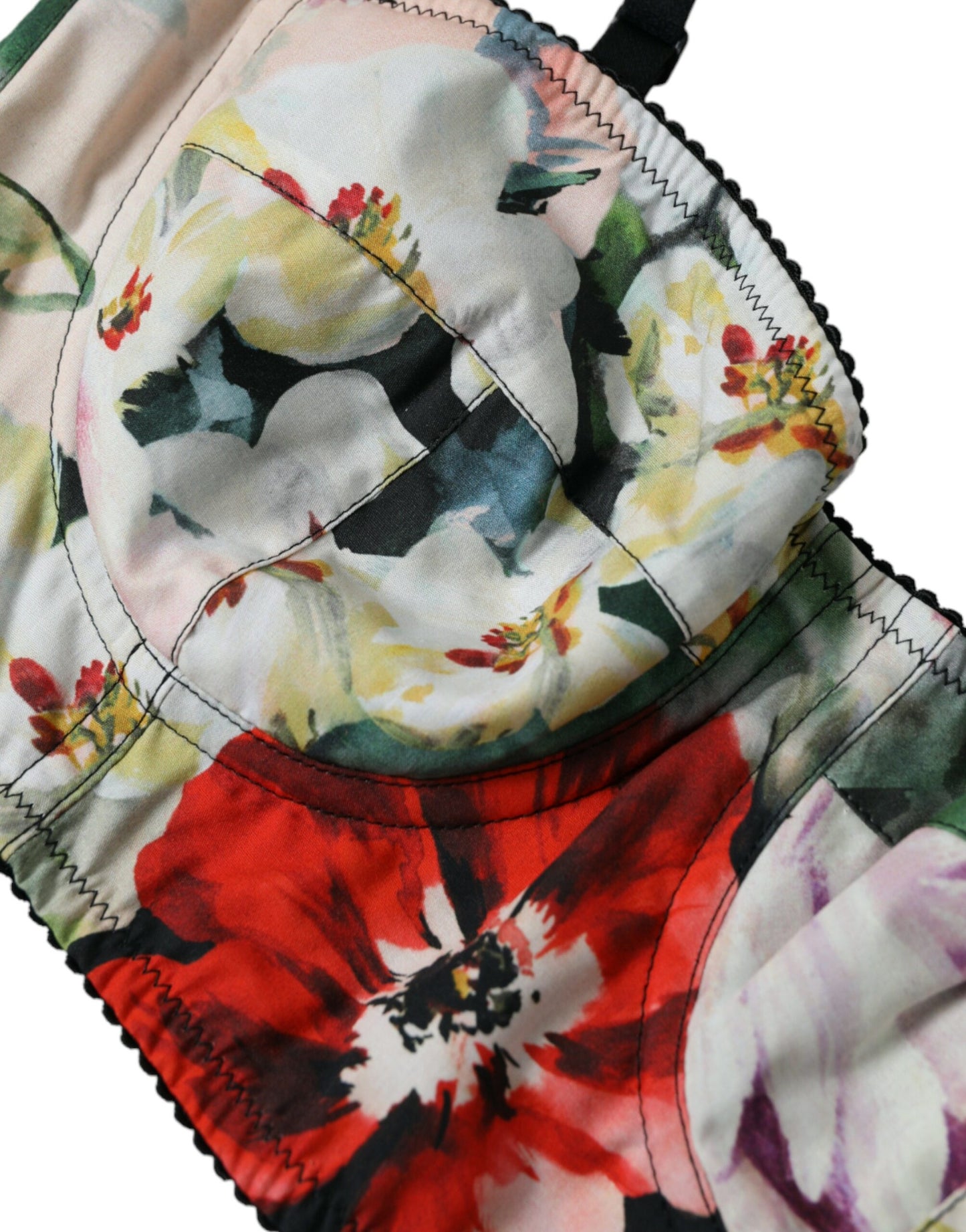 Multicolor Floral Bustier Crop Top