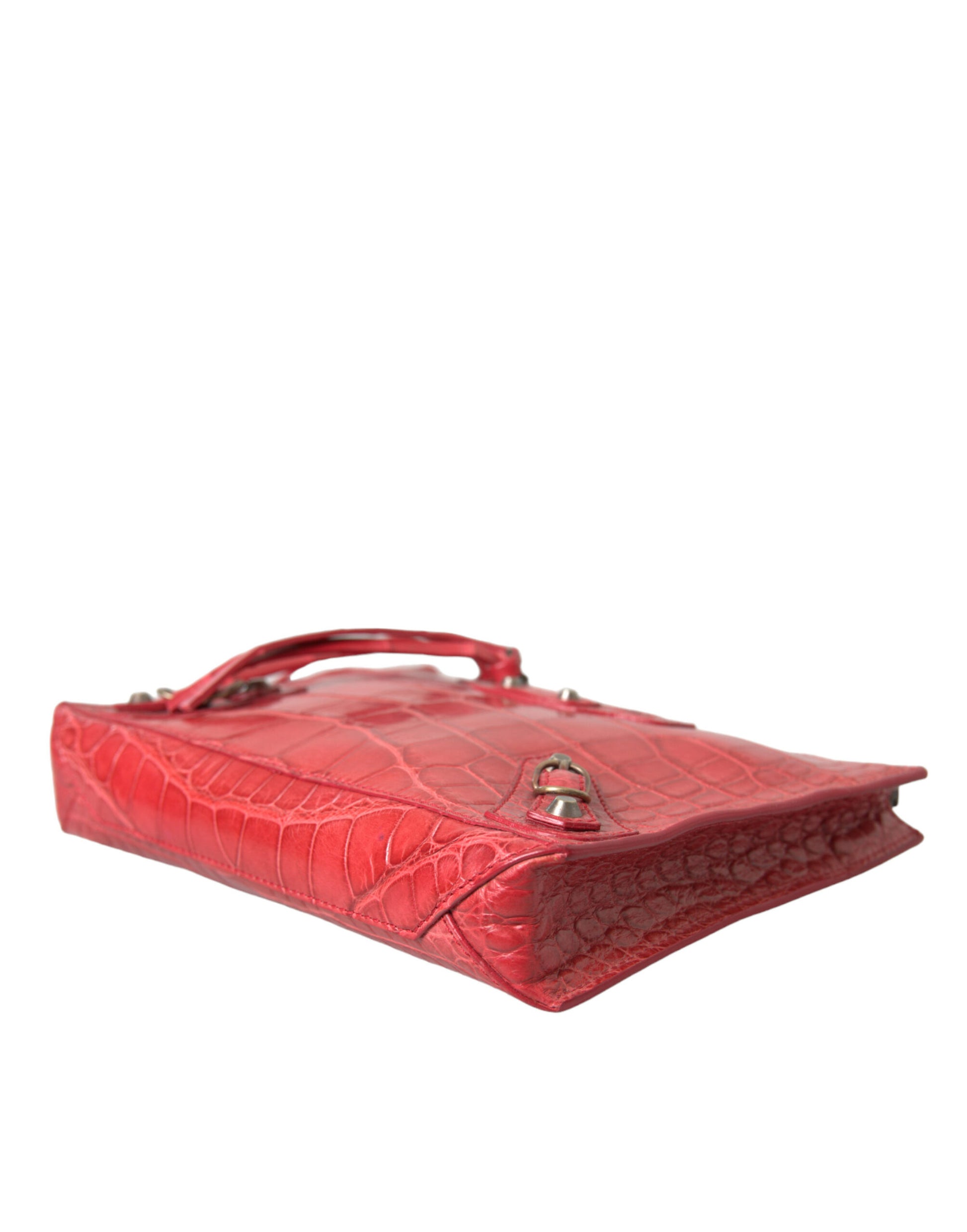 Clutch de piel de cocodrilo rojo exótico