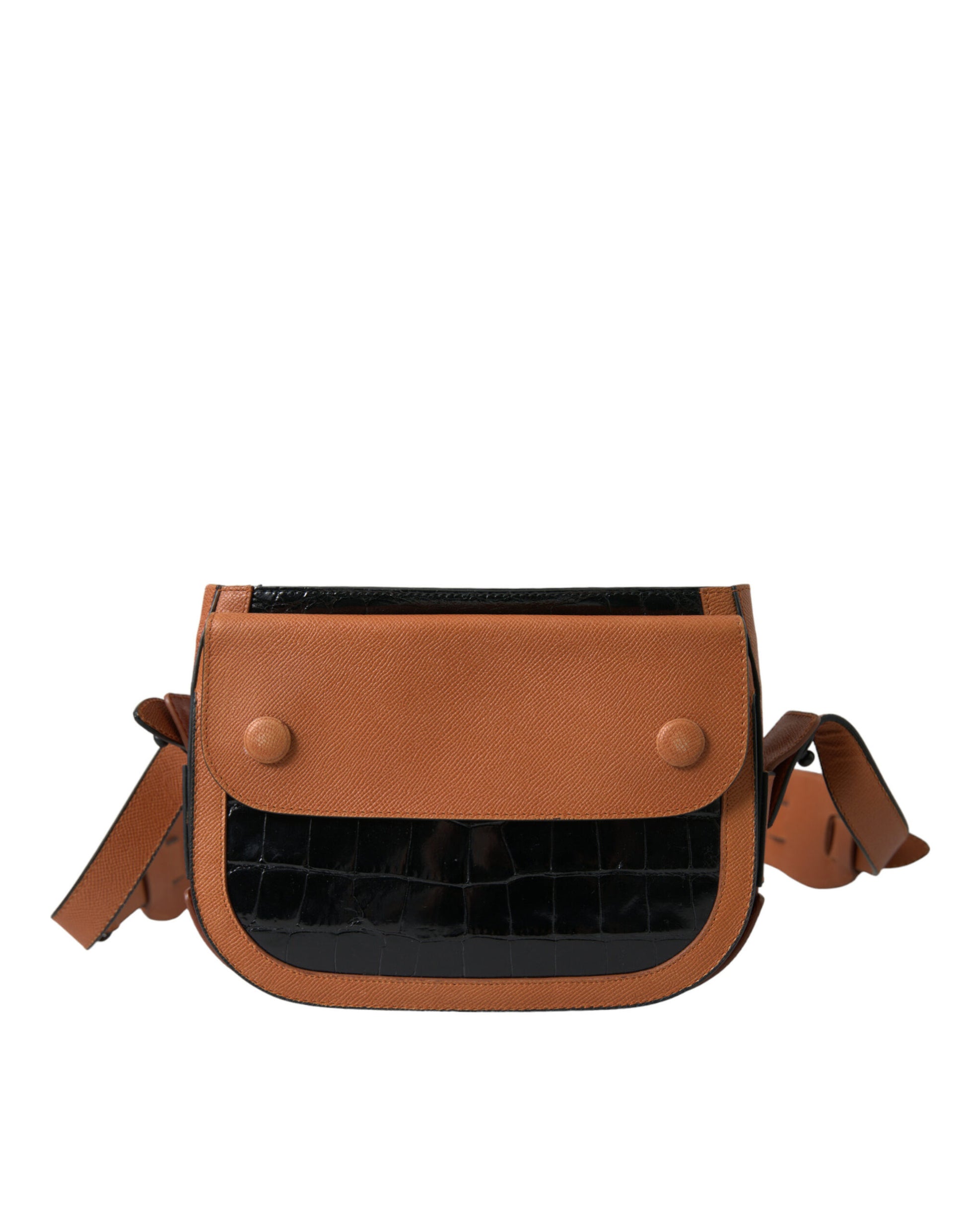 Elegante bolso para cámara de piel de cocodrilo