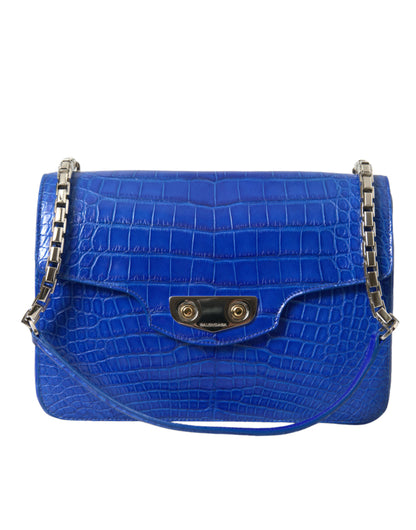 Chic Alligator Skin Chain Shoulder Bag