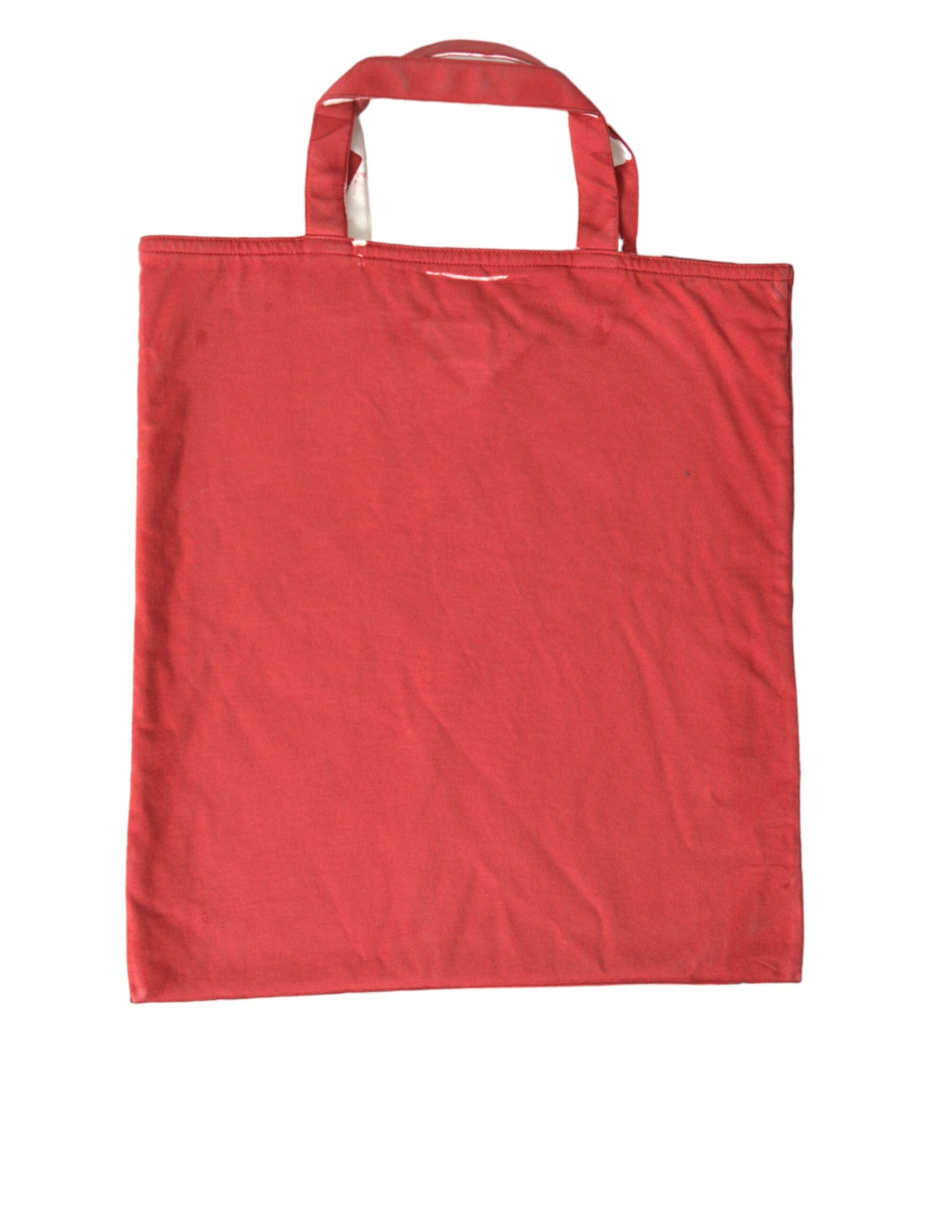 Bolso tote elegante de tela roja y blanca