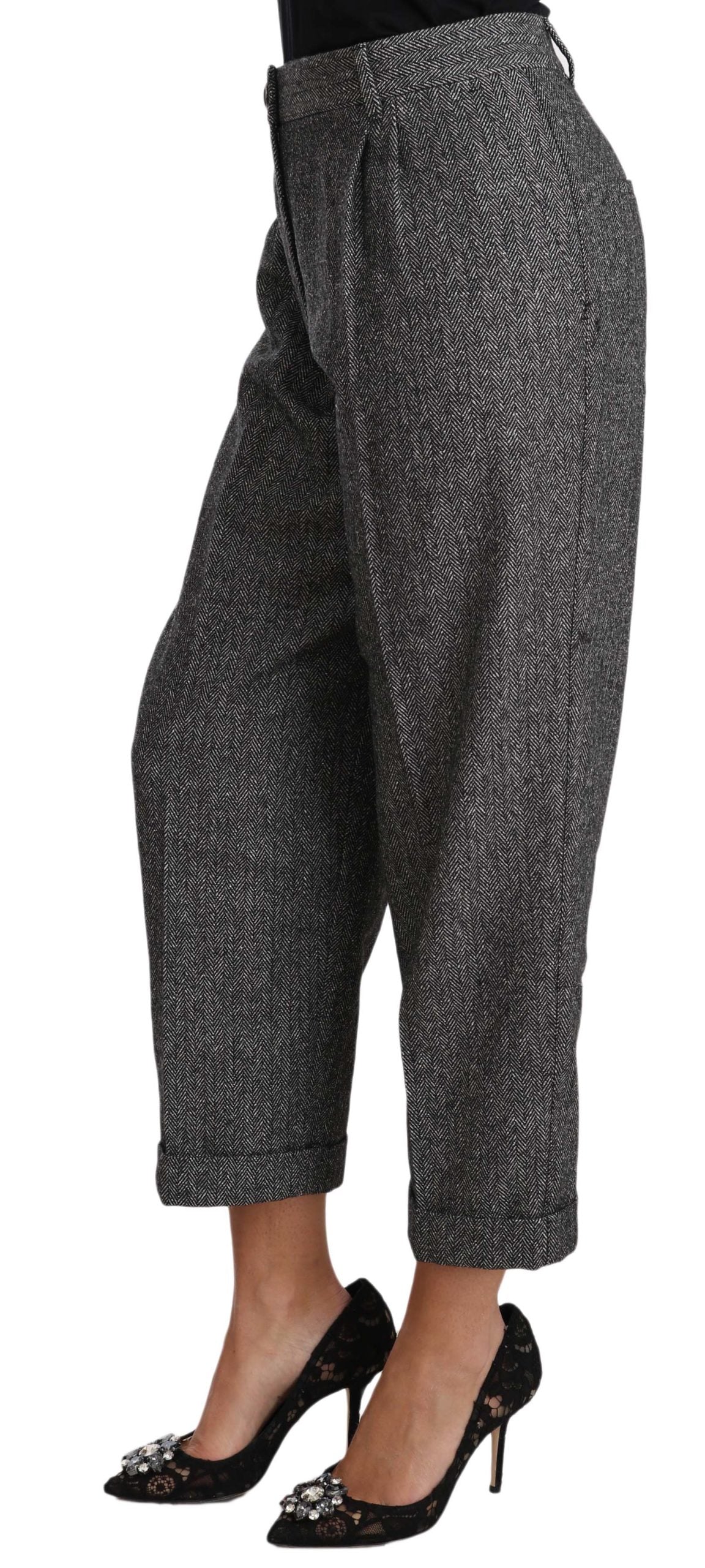 Pantalón elegante de mezcla de lana gris