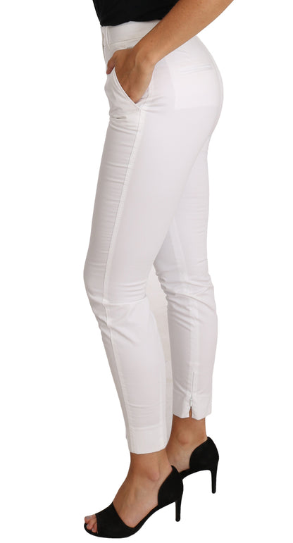 Chic White Slim Dress Pants