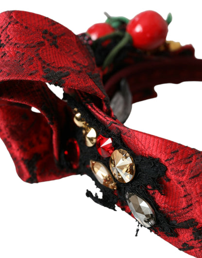 Red Cherry Sicily Embellished Women Hairband Diadem