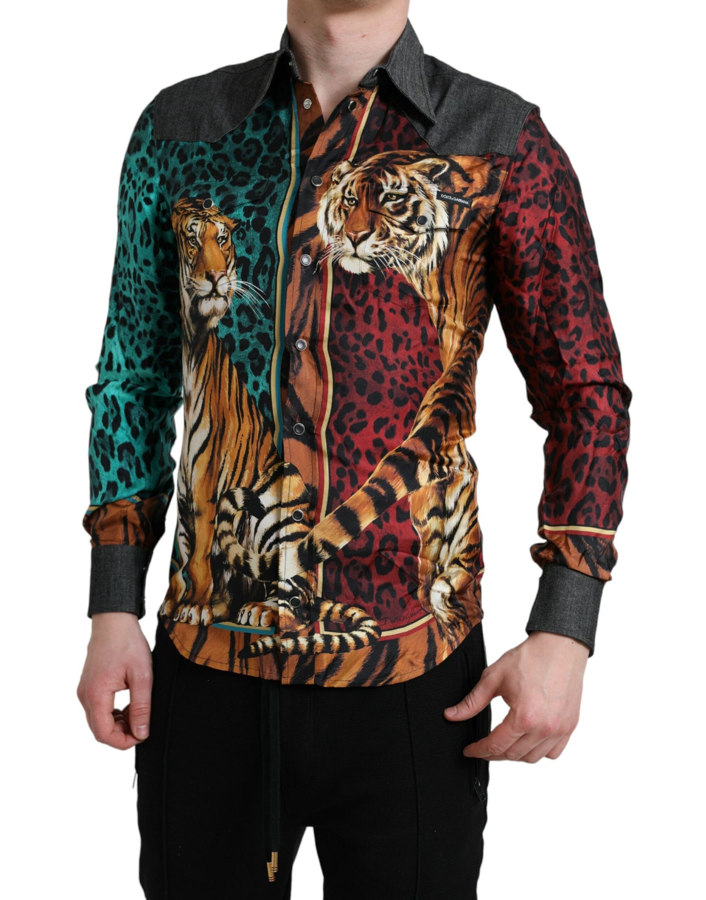 Multicolor Tiger Button Down Casual Shirt