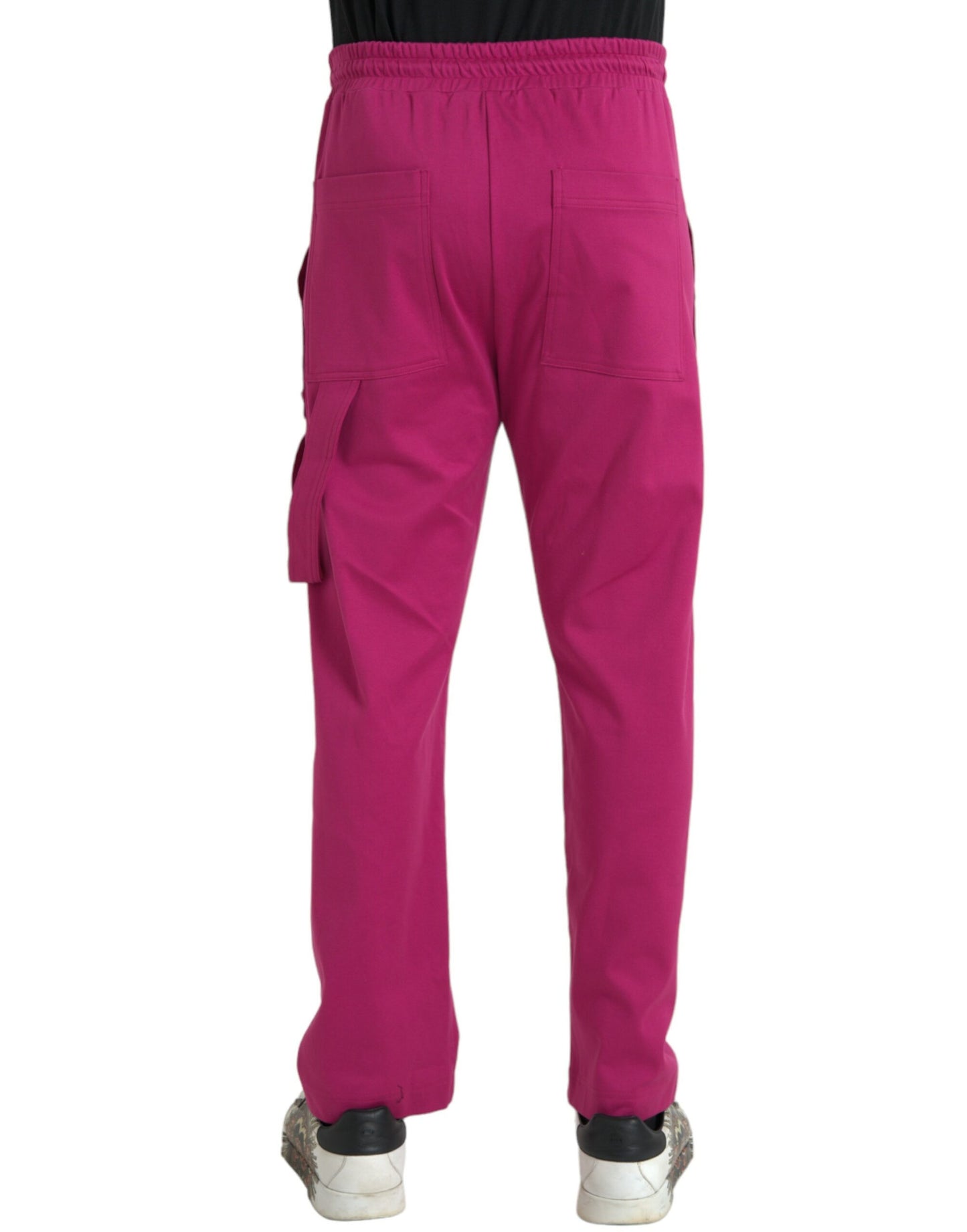 Pink Logo Cargo Cotton Jogger Sweatpants Pants