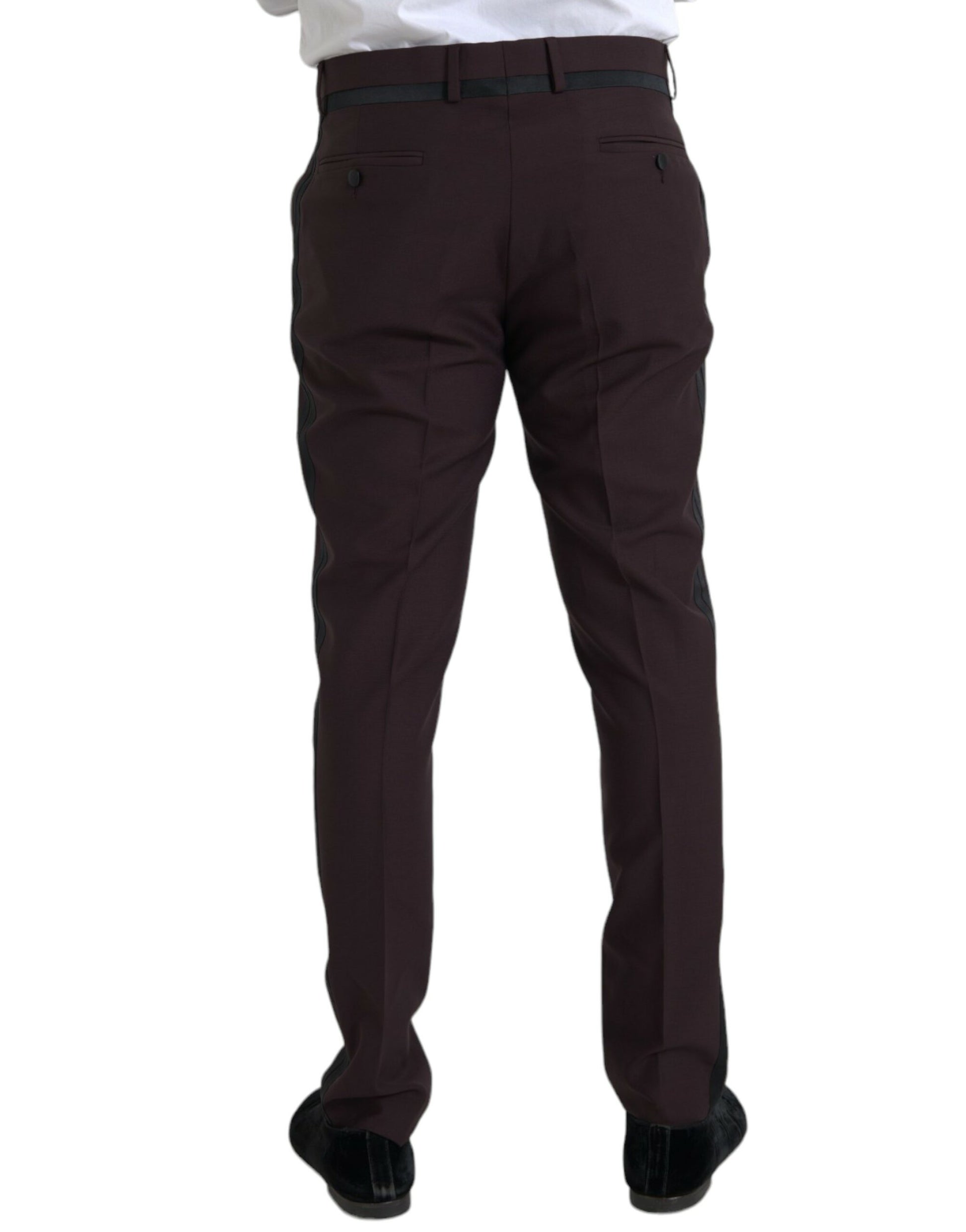 Dark Brown Wool Slim Fit Pants