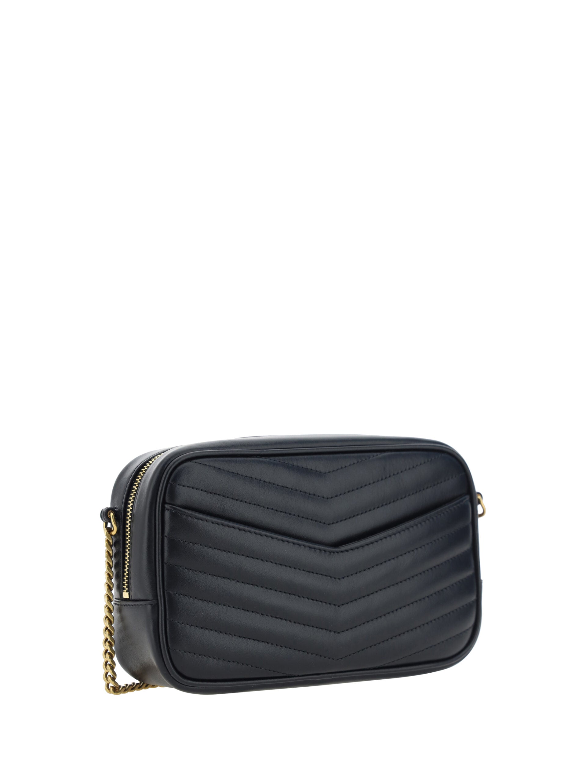 Black Calf Leather Lou Small Shoulder Bag