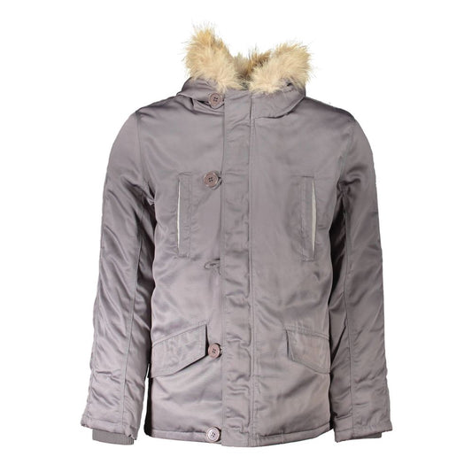 Gray Polyester Jackets & Coat