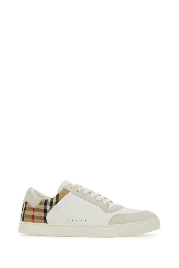 White Multicolor Calf Leather Sneakers