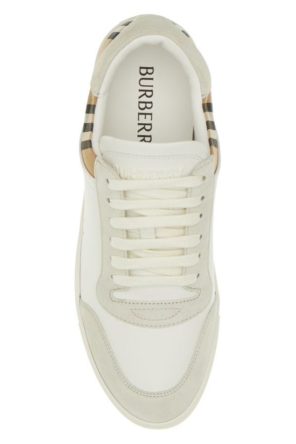 White Multicolor Calf Leather Sneakers