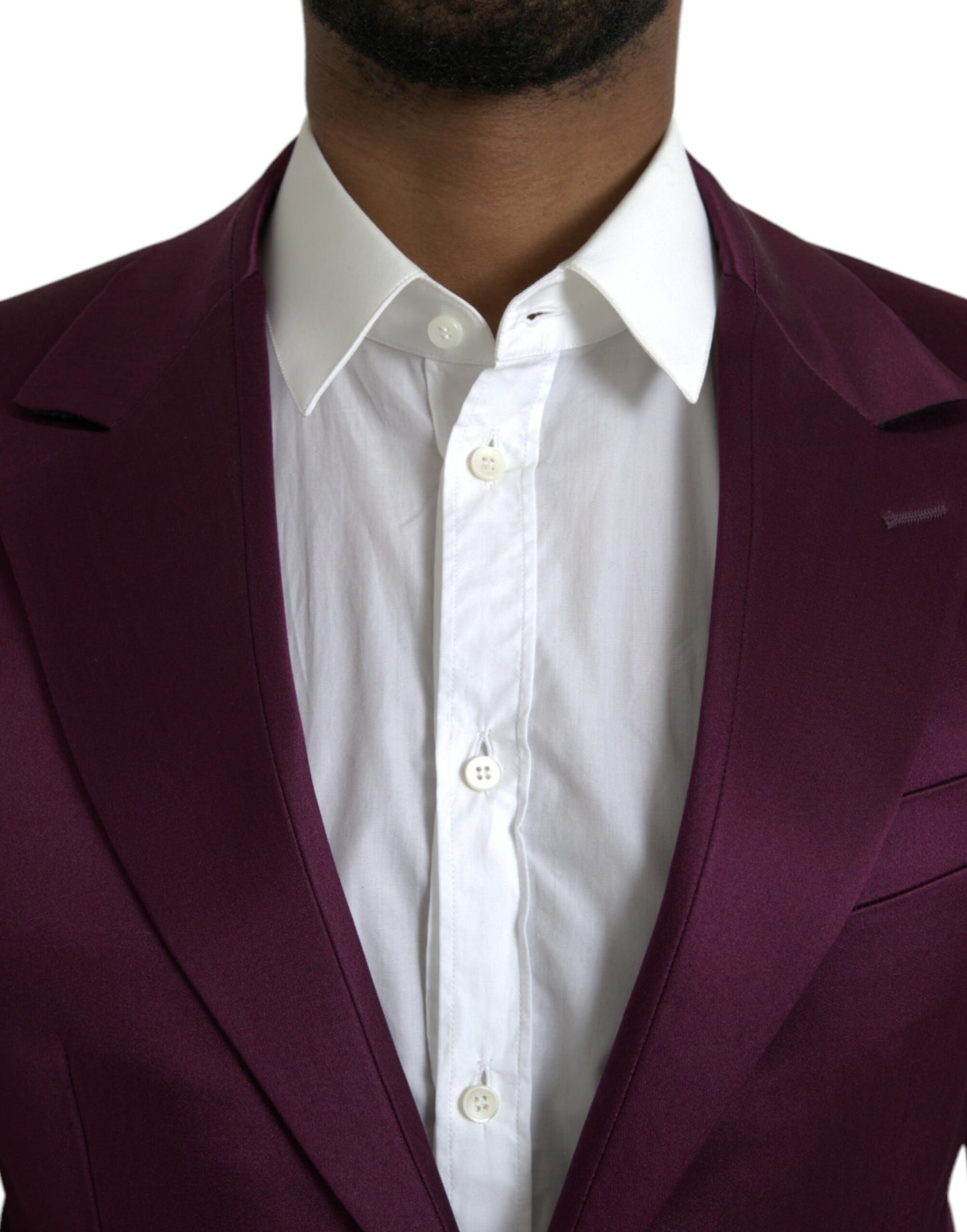 Maroon Silk Single Breasted Coat Blazer