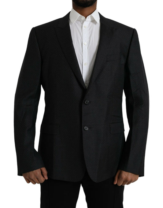 Black Wool MARTINI Single Breasted Coat Blazer