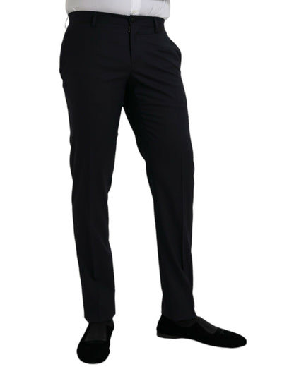 Dark Blue Wool Slim Fit Formal Pants