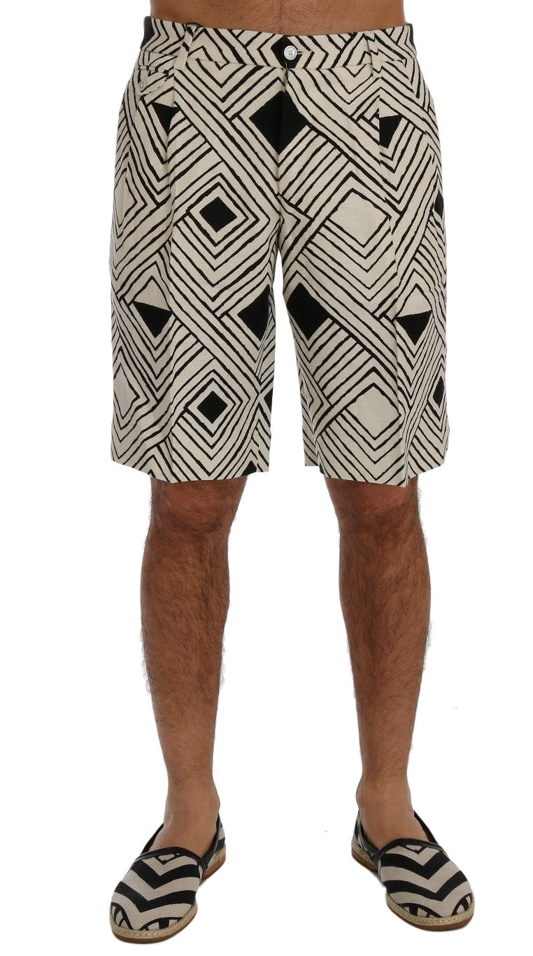 Wit zwart gestreepte casual shorts