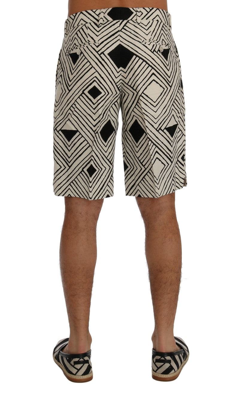 Wit zwart gestreepte casual shorts