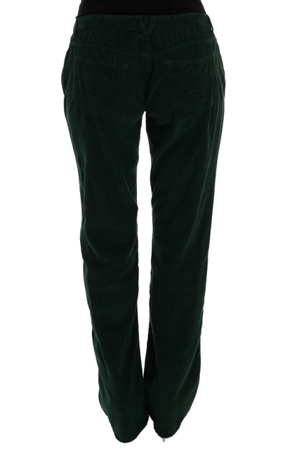 Pantalón elegante de mezcla de algodón verde