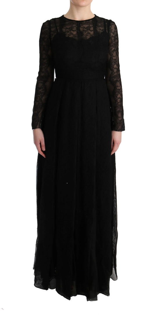 Elegante vestido tubo negro de manga larga