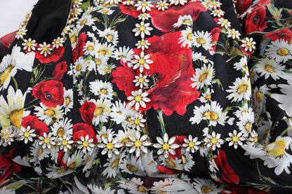 Maxi-jurk met bloemenprint, zonnebloemprint en kristallen