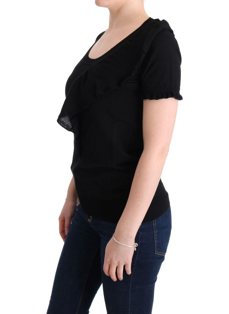 Elegant Black Lana Wool Top