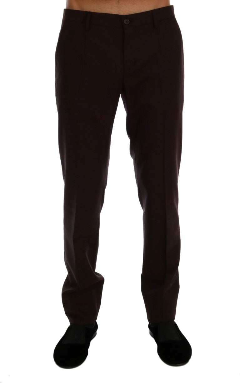 Elegante formele slim-fit broek in paars