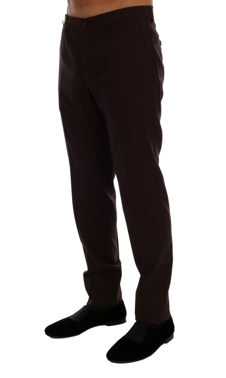 Elegante formele slim-fit broek in paars