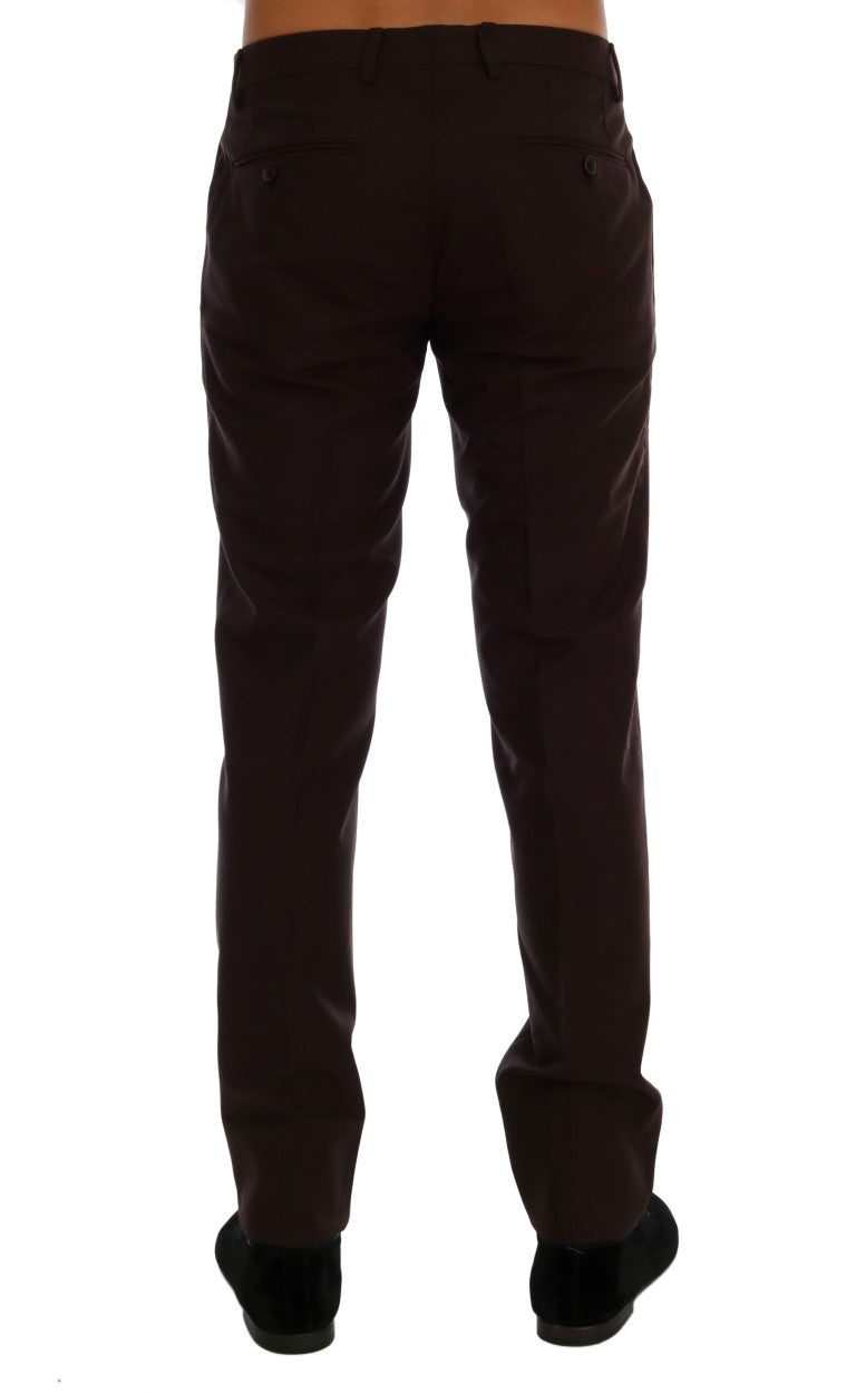 Elegante formele slim-fit broek in paars