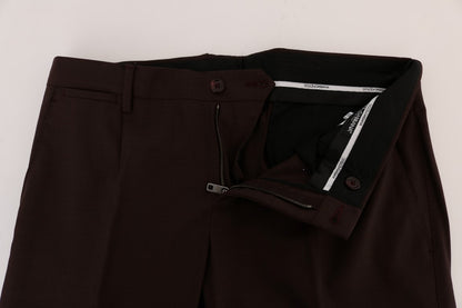 Elegante formele slim-fit broek in paars